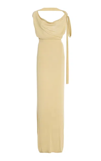 Aya Muse Selene Silk-blend Maxi Dress In Ivory