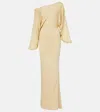 Aya Muse Silk-blend Maxi Dress In Yellow