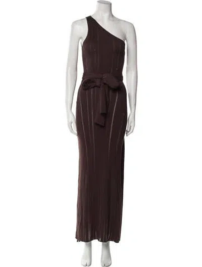 Pre-owned Aya Muse Silk Long Dress W/ Tags In Brown