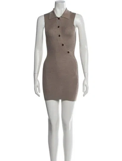 Pre-owned Aya Muse Silk Mini Dress In Neutral
