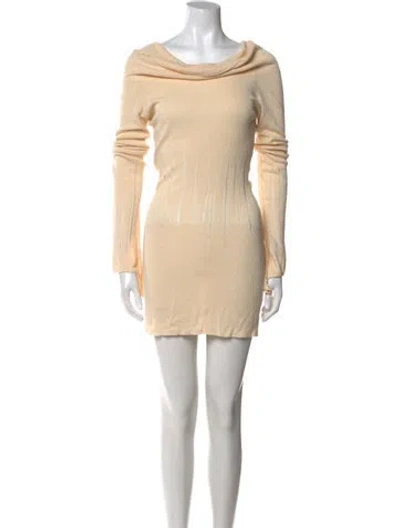 Pre-owned Aya Muse Silk Mini Dress W/ Tags In Neutral