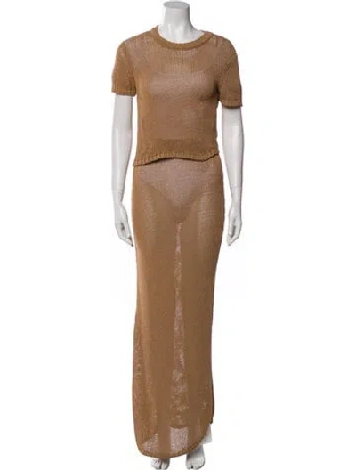 Pre-owned Aya Muse Skirt Set In Neutral