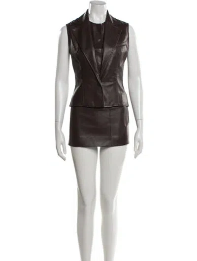 Pre-owned Aya Muse Skirt Suit W/ Tags In Brown