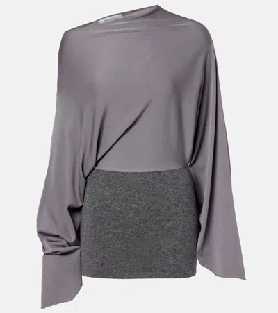 Aya Muse Slouchy Jersey Minidress In Gray