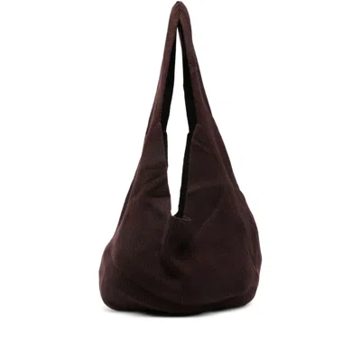 Aya Muse Sol Ribbed Shoulder Bag In Brown