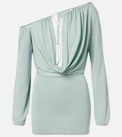 Aya Muse Sola Asymmetric Draped Minidress In Blue