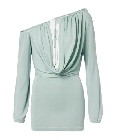 Aya Muse Sola Asymmetric Draped Minidress In Blue
