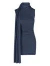 Aya Muse Solar' Shawl Mini Dress - Navy