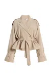 Aya Muse Soli Trench Jacket In Neutral
