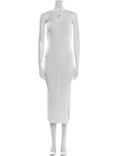 Pre-owned Aya Muse Square Neckline Long Dress In White