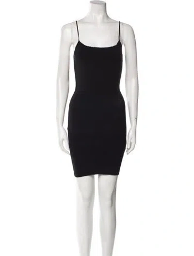 Pre-owned Aya Muse Square Neckline Mini Dress In Black