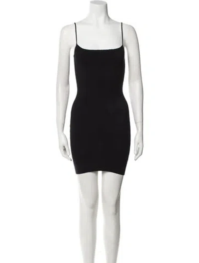 Pre-owned Aya Muse Square Neckline Mini Dress W/ Tags In Black