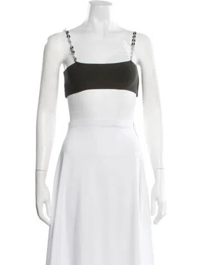 Pre-owned Aya Muse Square Neckline Sleeveless Crop Top In Black