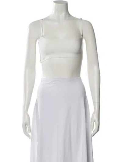 Pre-owned Aya Muse Square Neckline Sleeveless Crop Top In Neutral