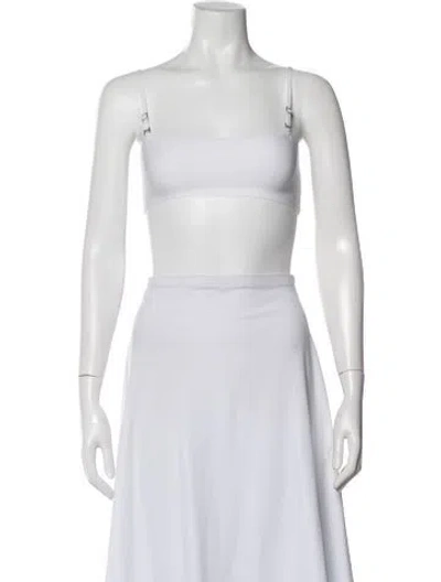 Pre-owned Aya Muse Square Neckline Sleeveless Sports Bra In White