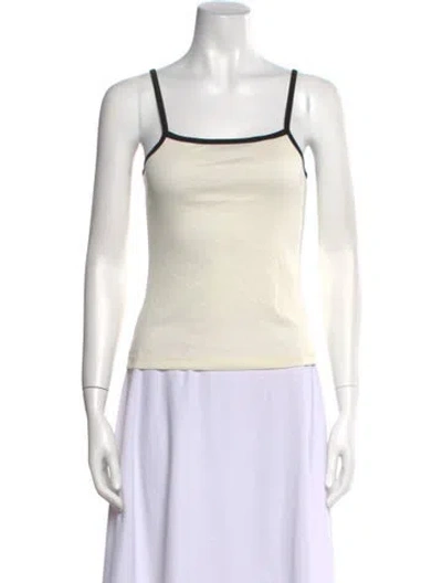 Pre-owned Aya Muse Square Neckline Sleeveless Top In Neutral