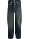 Aya Muse Low Rise Tapered Jeans In Green