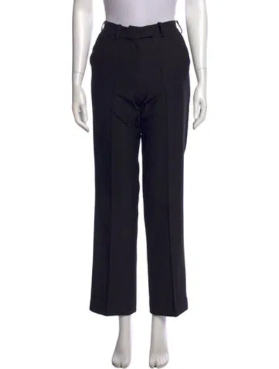 Pre-owned Aya Muse Straight Leg Pants In Black