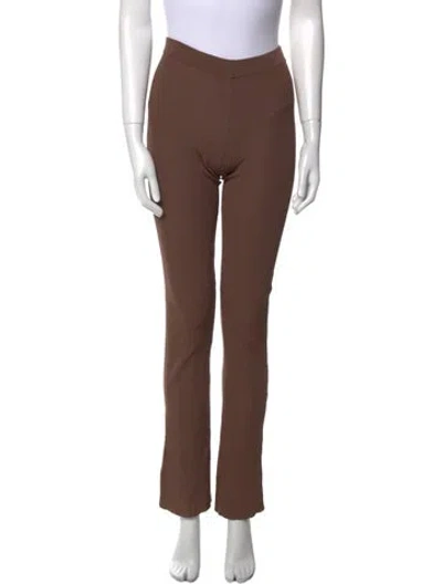 Pre-owned Aya Muse Straight Leg Pants In Brown