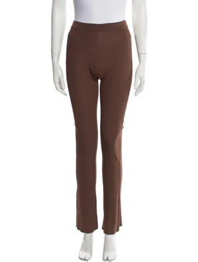 Pre-owned Aya Muse Straight Leg Pants In Brown