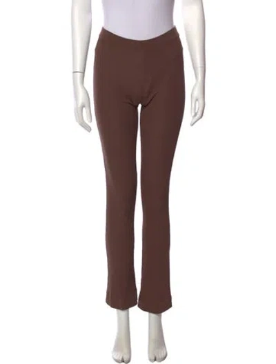 Pre-owned Aya Muse Straight Leg Pants In Brown