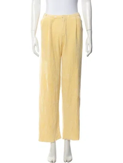 Pre-owned Aya Muse Straight Leg Pants In Yellow