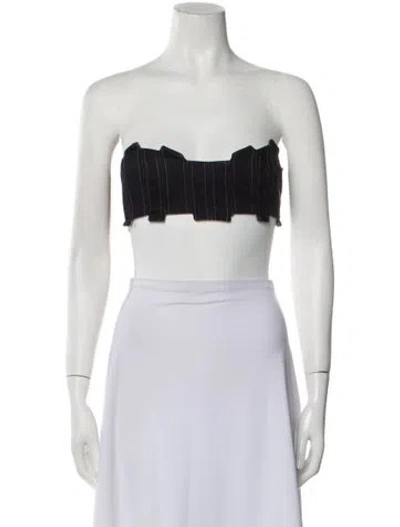 Pre-owned Aya Muse Strapless Crop Top In Blue