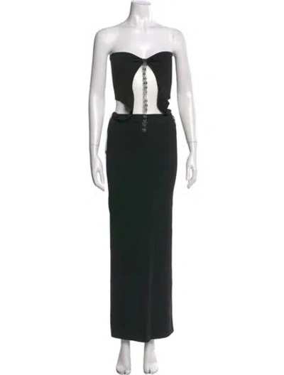 Pre-owned Aya Muse Strapless Long Dress In Black