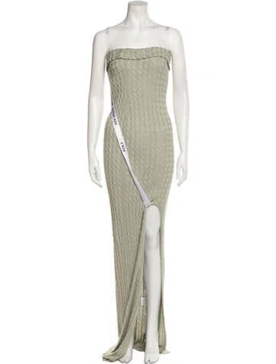 Pre-owned Aya Muse Strapless Long Dress In Green