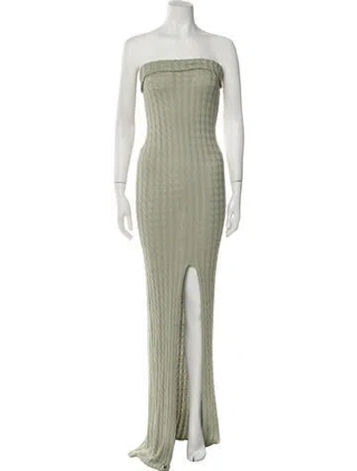 Pre-owned Aya Muse Strapless Long Dress In Green