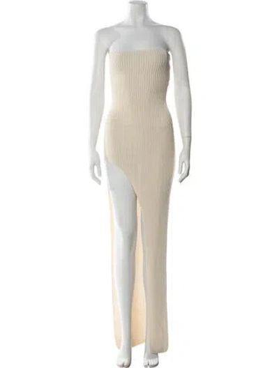 Pre-owned Aya Muse Strapless Long Dress In Neutral