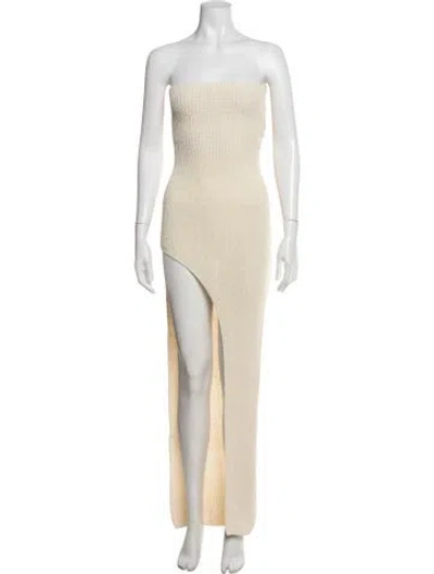 Pre-owned Aya Muse Strapless Long Dress W/ Tags In Neutrals