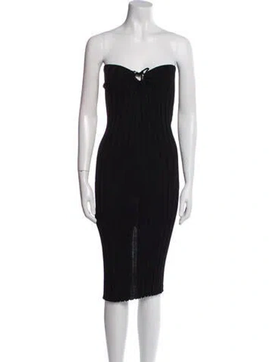 Pre-owned Aya Muse Strapless Mini Dress In Black