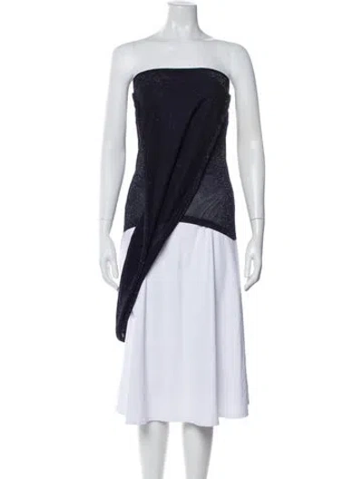 Pre-owned Aya Muse Strapless Top In Blue