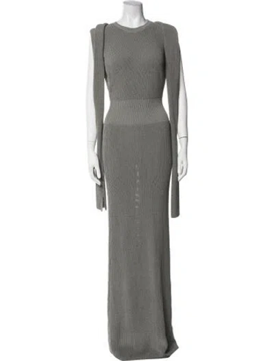 Pre-owned Aya Muse Striped Long Dress In Grey
