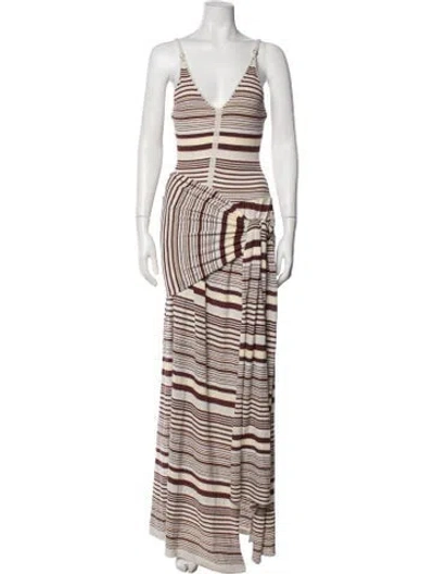Pre-owned Aya Muse Striped Long Dress In Multicolor