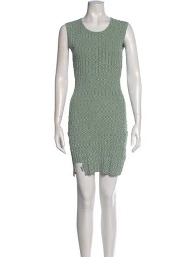 Pre-owned Aya Muse Striped Mini Dress In Green