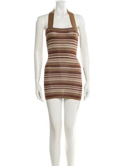 Pre-owned Aya Muse Striped Mini Dress In Multi