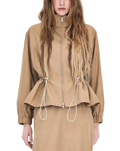 Aya Muse Tala Drawstring Waist Jacket In Brown