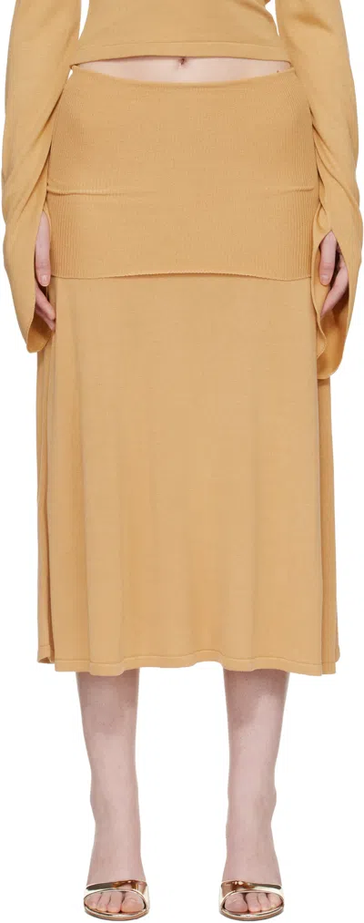 Aya Muse Tan Rylin Midi Skirt In Brown