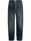 Aya Muse Low Rise Tapered Jeans In Green Wash