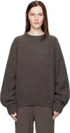 Aya Muse Taupe Crewneck Sweater In Taupe