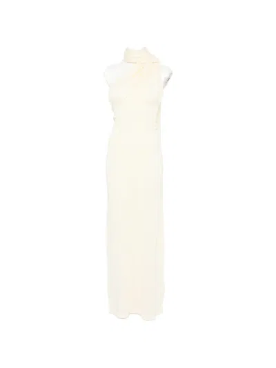 Aya Muse Thea Scarf-detail Maxi Dress In White
