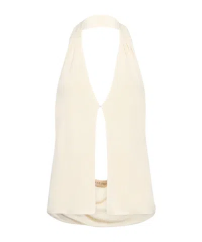 Aya Muse Tio Backless Jersey Knit Top In Neutral