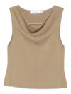Aya Muse Cowl-neck Tank Top In Brown