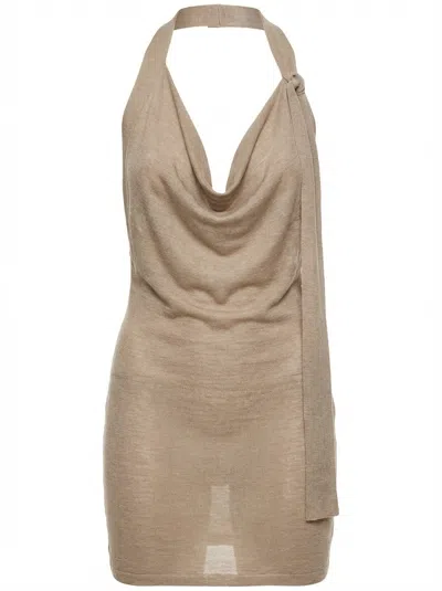 Aya Muse Translucent Knitted Dress In Multi