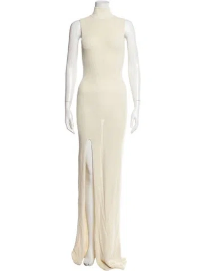 Pre-owned Aya Muse Turtleneck Long Dress In Neutral