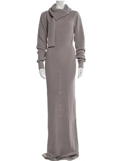 Pre-owned Aya Muse Turtleneck Long Dress W/ Tags In Gray