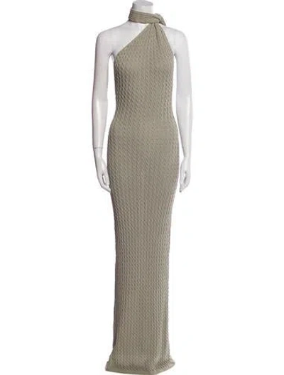 Pre-owned Aya Muse Turtleneck Long Dress W/ Tags In Neutral