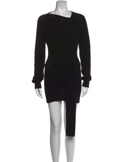Pre-owned Aya Muse Turtleneck Mini Dress In Black